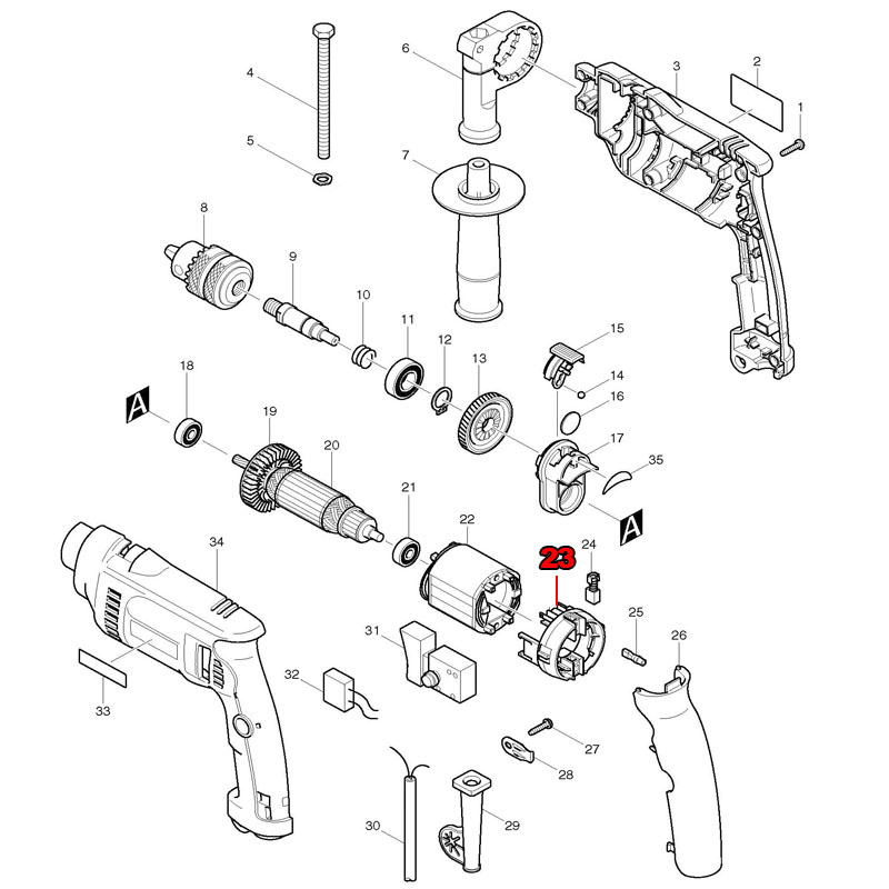Makita Drill Hp1640 - Uchwyt szczotek zamiennik do Makita HP